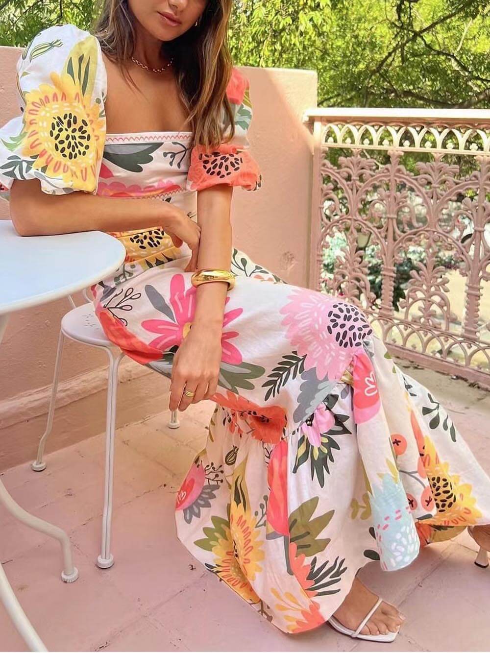 Elegante Jurk met Bloemenprint