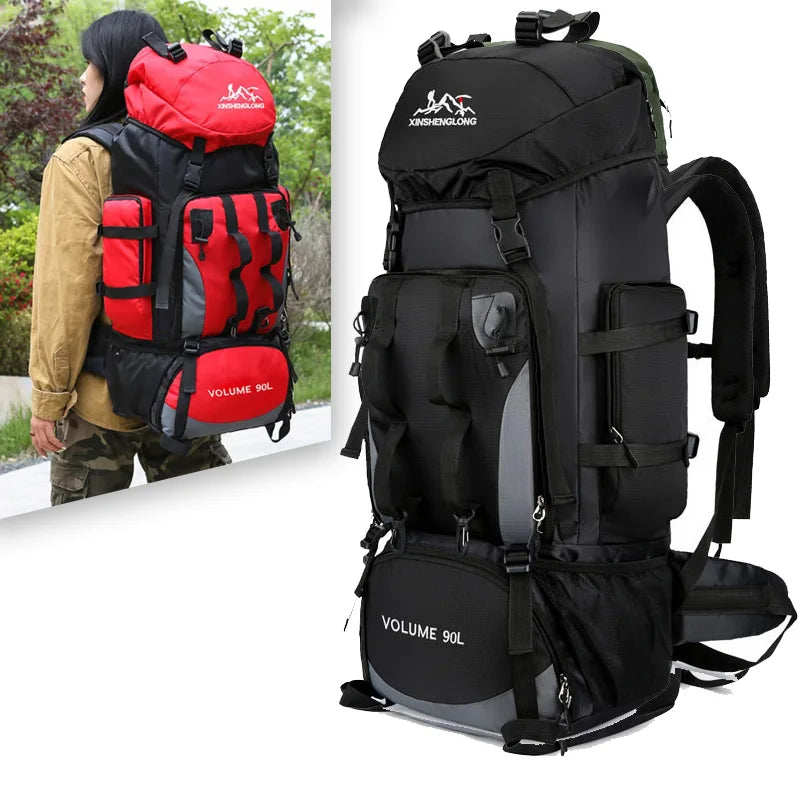 90L waterdichte kampeer- en wandelrugzak