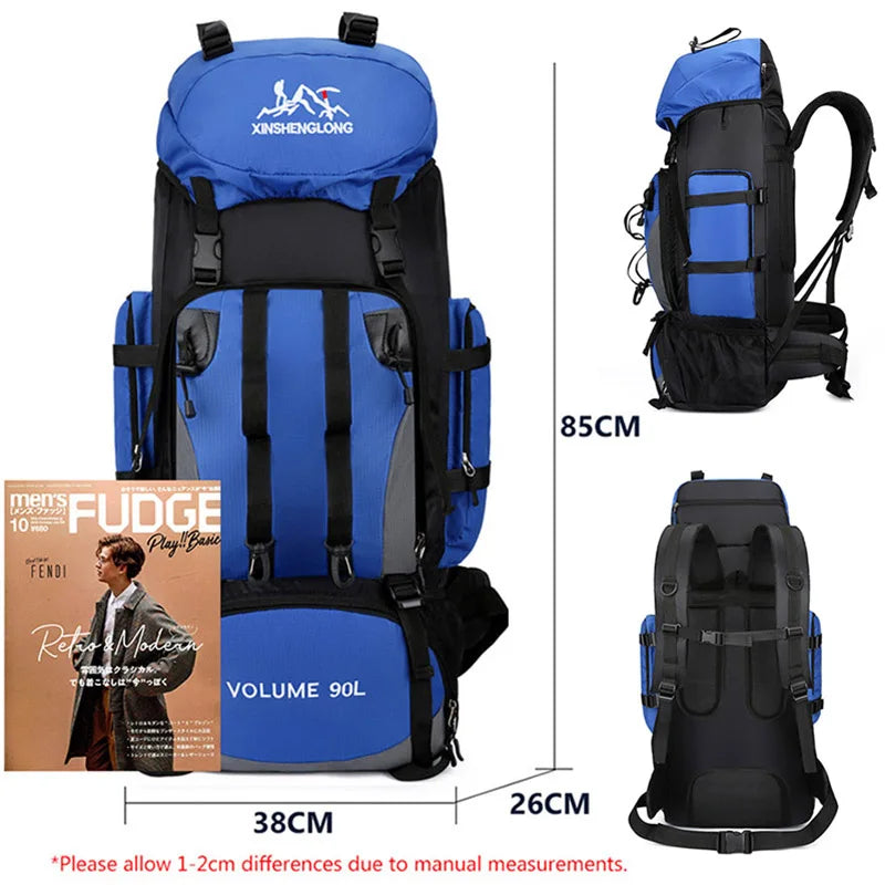 90L waterdichte kampeer- en wandelrugzak