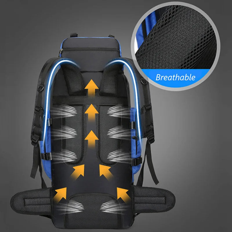 90L waterdichte kampeer- en wandelrugzak