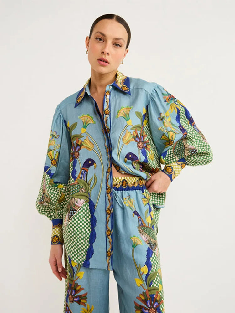 Patroon Shirt en Broek Set