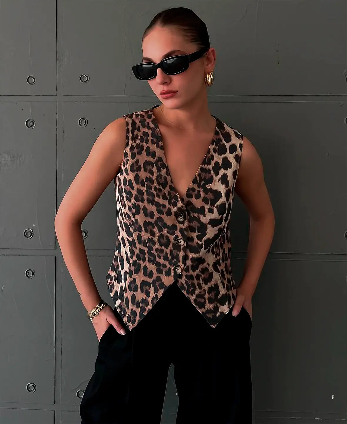 Luipaardprint Vest