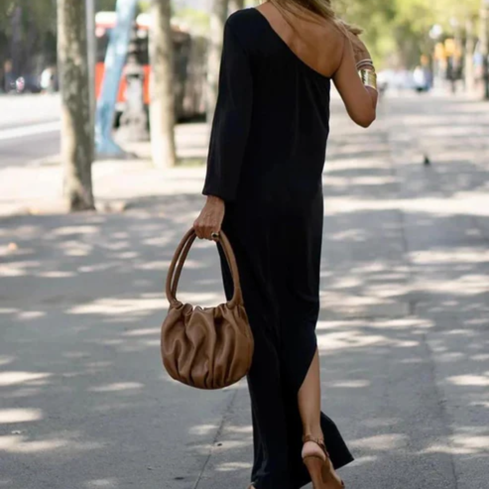 Elegante Jurk met één Schouder