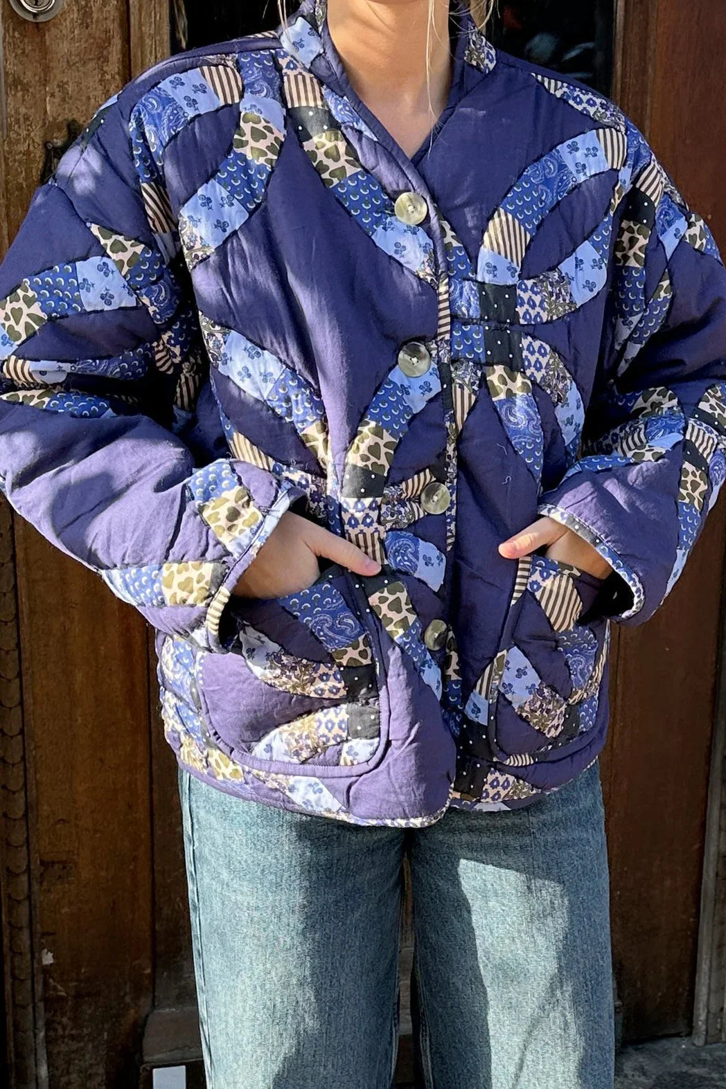 Vintage-Stijl Patchwork Gewatteerd Jack
