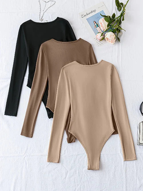 3-pack casual bodysuits met lange mouwen voor dames