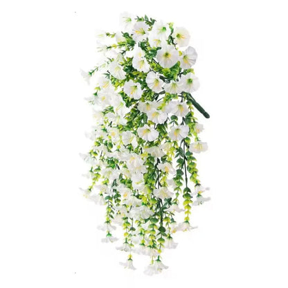 UV-bestendige kunstmatige ochtendglorie bloem hangende decoratie