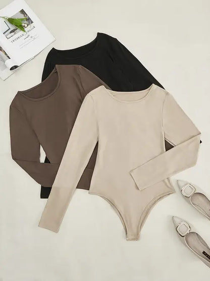 3-pack casual bodysuits met lange mouwen voor dames