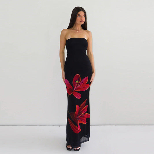 Elegante Avondjurk met Bloemenprint