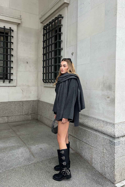 Elegante Gelaagde Jas met Cape