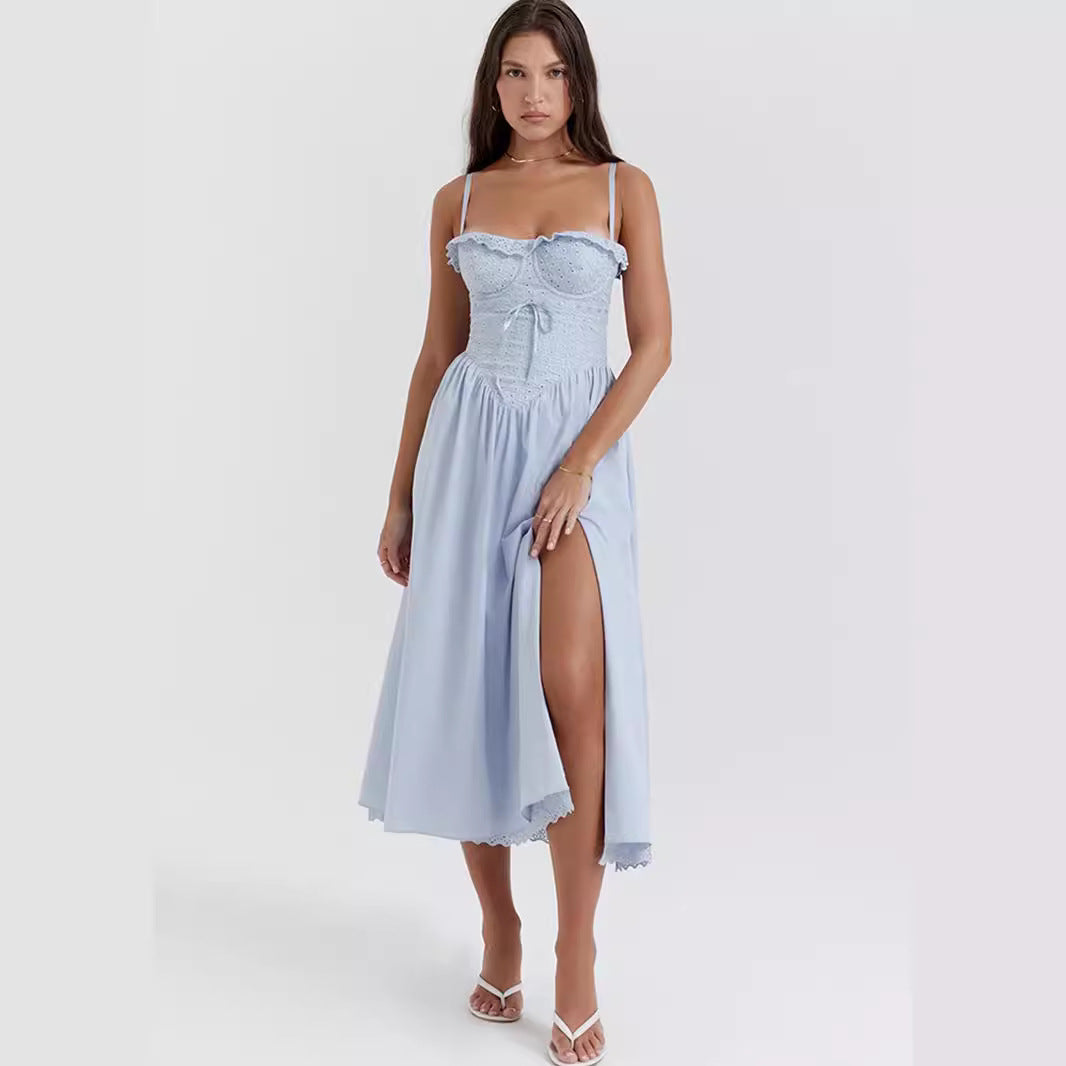 Midi jurk met romantisch bloemenpatroon