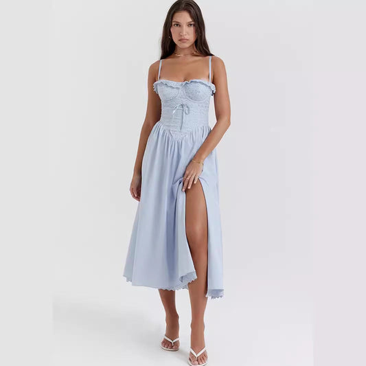 Midi jurk met romantisch bloemenpatroon