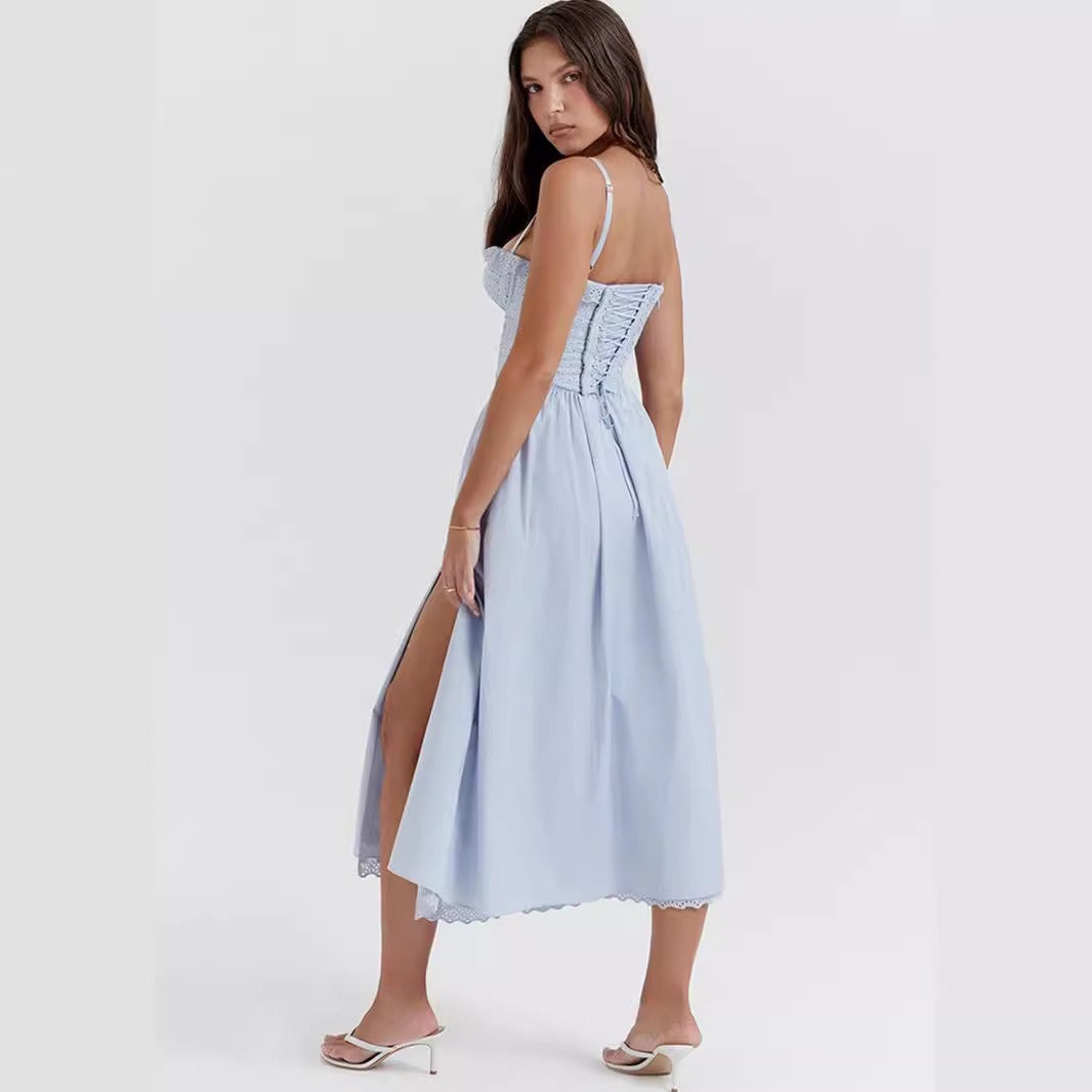 Midi jurk met romantisch bloemenpatroon