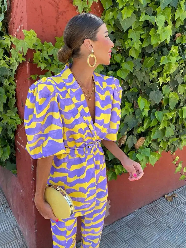 Zomerse Blazer Set met Print
