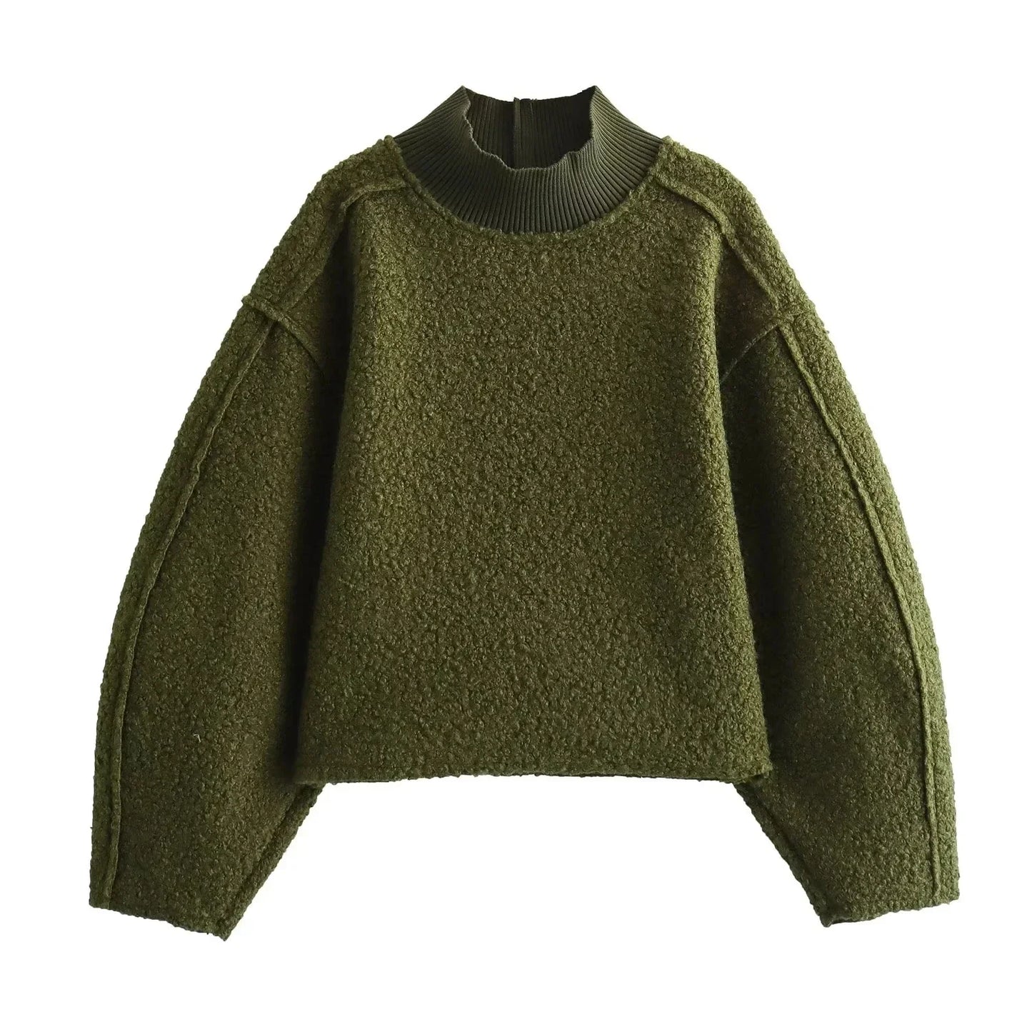 Luxe Textuur Trui met halve Col