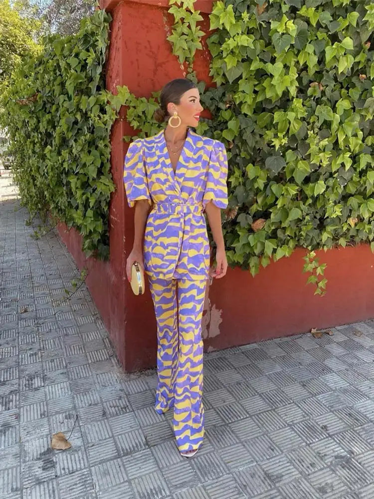 Zomerse Blazer Set met Print