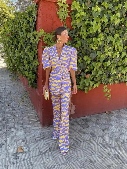 Zomerse Blazer Set met Print