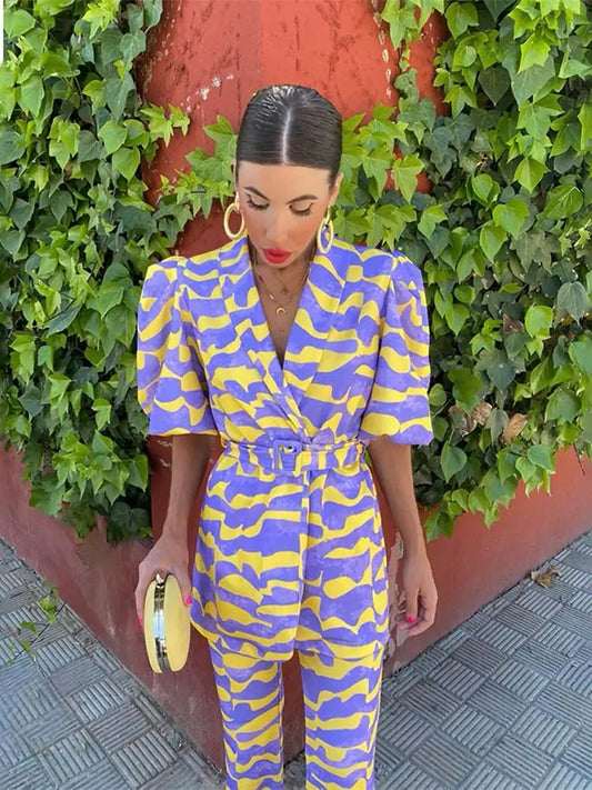 Zomerse Blazer Set met Print