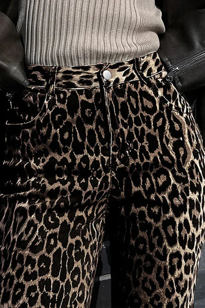 Flared broek met dierenprint