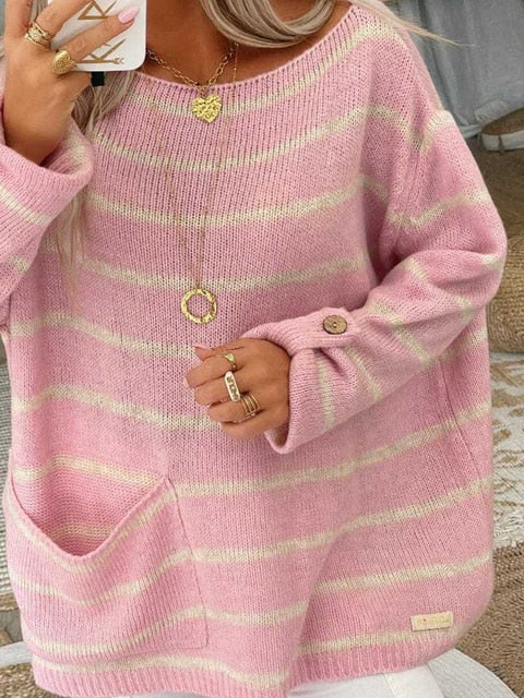 Oversized Gestreepte Trui