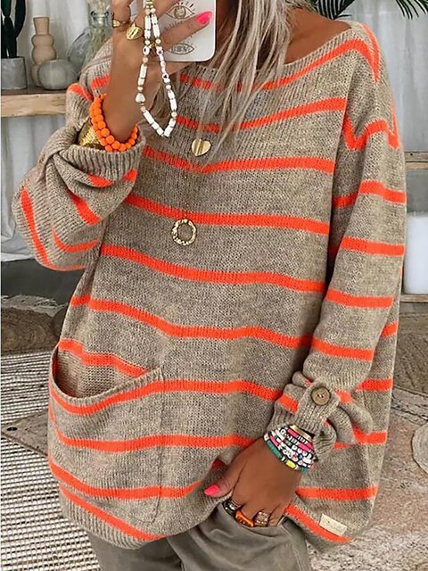 Oversized Gestreepte Trui
