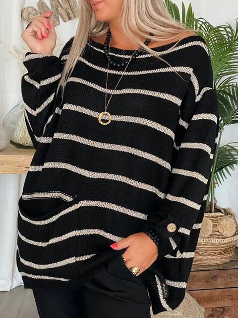 Oversized Gestreepte Trui