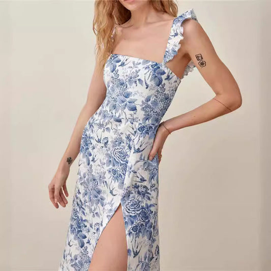 Midi jurk met bloemenprint