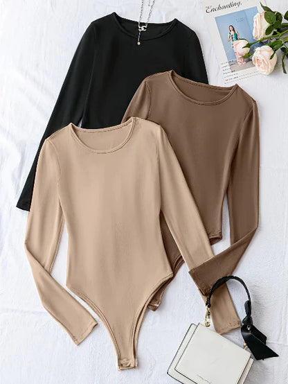 3-pack casual bodysuits met lange mouwen voor dames