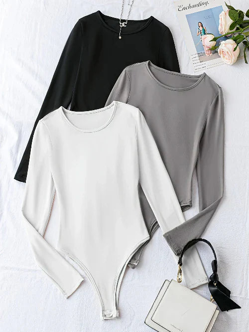 3-pack casual bodysuits met lange mouwen voor dames