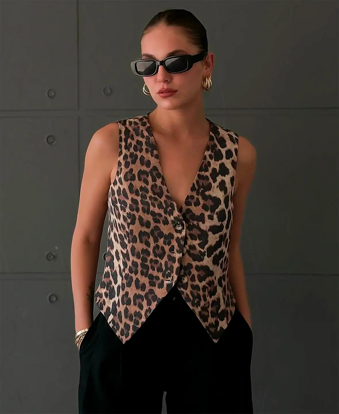 Luipaardprint Vest