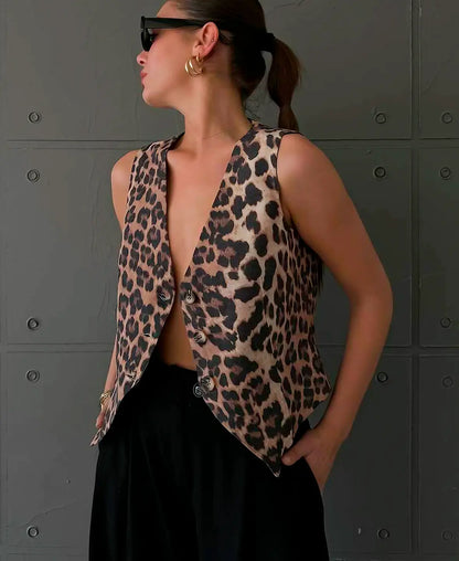 Luipaardprint Vest