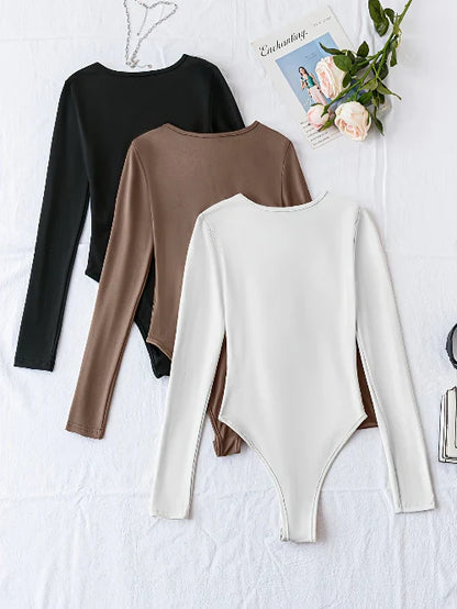 3-pack casual bodysuits met lange mouwen voor dames