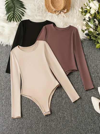3-pack casual bodysuits met lange mouwen voor dames