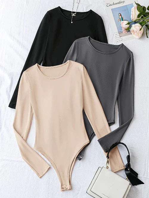 3-pack casual bodysuits met lange mouwen voor dames